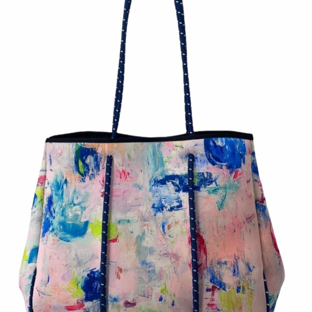 New Parker & Hyde Jenn Thatcher Watercolor Modern Art Neoprene Tote NWOT… - Picture 2 of 7
